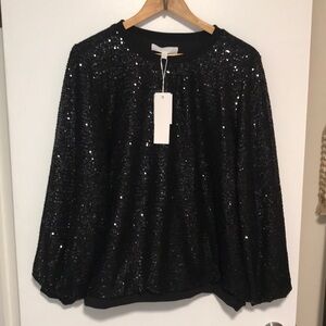 NEW Adyson Parker Black Sequin Top. Large